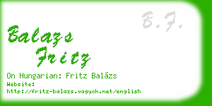 balazs fritz business card